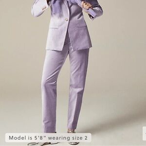 NWT JCrew Kate slim-fit velvet pant or Petite Stella pant in velvet 00 Lilac
